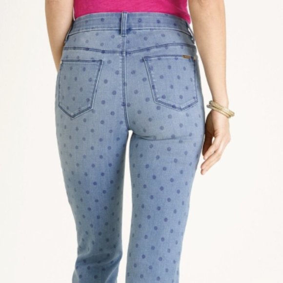 Chicos Denim So Slimming Polka Dot Jeans Cropped - Picture 9 of 9